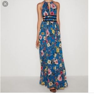 Express floral cutout maxi dress